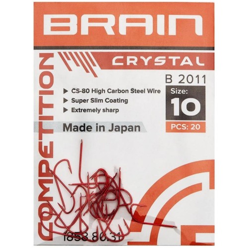 Гачок Brain fishing Crystal B2011 10 (20 шт/уп) Red (1858.80.31)