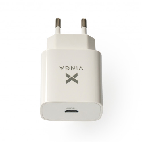 Зарядний пристрій Vinga PD Type-C 20W Charger white (VWCPDC)