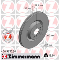 Гальмівний диск ZIMMERMANN 400.3670.20