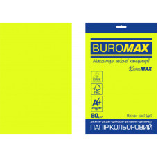 Папір Buromax А4, 80g, NEON yellow, 20sh, EUROMAX (BM.2721520E-08)