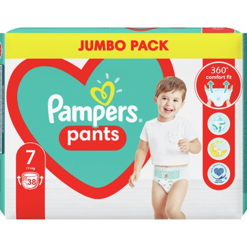 Підгузки Pampers трусики Pants Giant Plus Розмір 7 (17+ кг) 38 шт. (8006540069387)