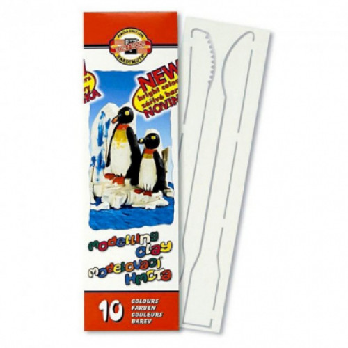 Пластилін Koh-i-Noor Пінгвіни 10 кольорів 200 г (131506)