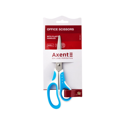 Ножиці Axent Shell, 18 см, біло-блакитні (6304-02-A)
