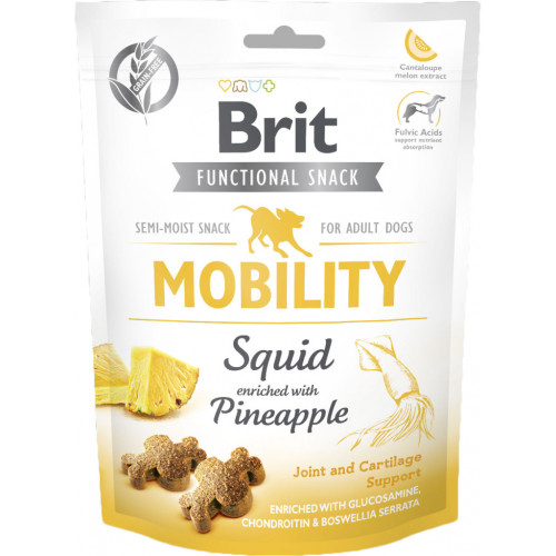 Ласощі для собак Brit Care Mobility кальмар з ананасом 150 г (8595602539932)