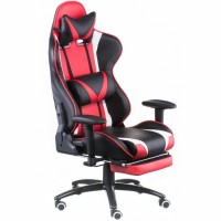 Крісло ігрове Special4You ExtremeRace black/red/white with footrest (E6460)