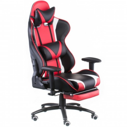 Крісло ігрове Special4You ExtremeRace black/red/white with footrest (E6460)