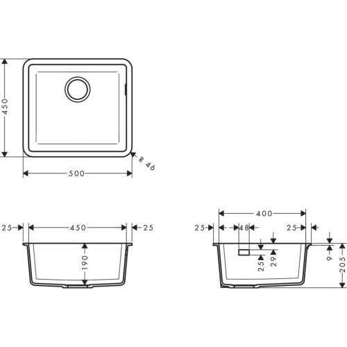 Мийка кухонна Hansgrohe S51 S510-U450/43431170 (43431170)