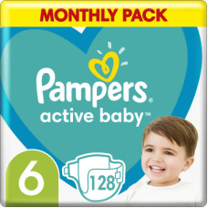 Підгузки Pampers Active Baby Розмір 6 (Extra Large) 13-18 кг 128 шт (8006540032688)