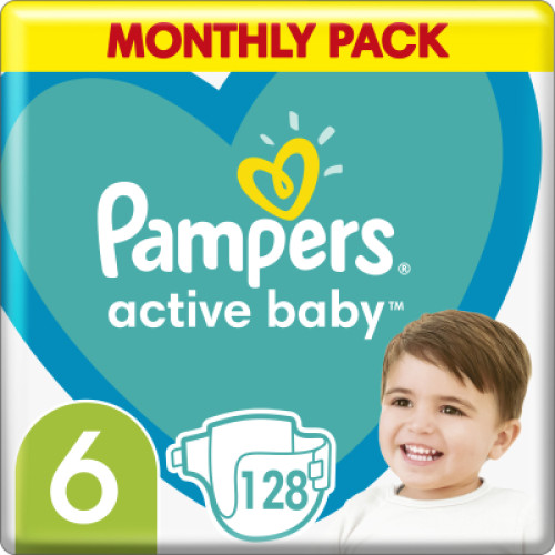 Підгузки Pampers Active Baby Розмір 6 (Extra Large) 13-18 кг 128 шт (8006540032688)