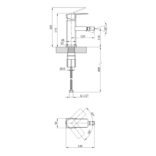 Змішувач Kroner Ems-C020 (CV012073)