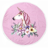 Рушник MirSon пляжний №5076 Summer Time Pink Unicorn Girl 150x150 см (2200003947847)