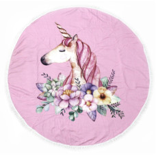 Рушник MirSon пляжний №5076 Summer Time Pink Unicorn Girl 150x150 см (2200003947847)