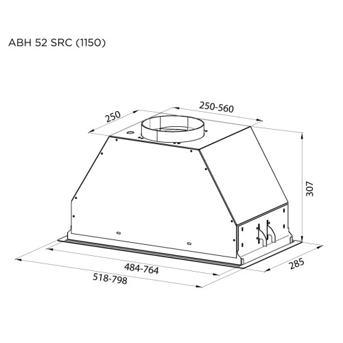 Витяжка кухонна Pyramida ABH 52 SRC (1150) GWH