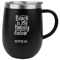 Поїльник-непроливайка Kite Black is my happy color термокружка 360 мл чорна (K22-378-01-2)