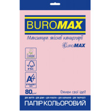 Папір Buromax А4, 80g, PASTEL pink, 20sh, EUROMAX (BM.2721220E-10)