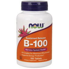 Вітамін Now Foods B-Комплекс Повільного Вивільнення, B-100, 100 таблеток (NOW-00439)