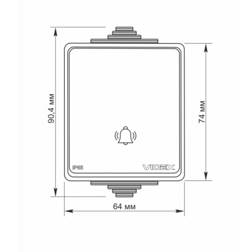 Кнопка дзвінка Videx VIDEX BINERA IP65 Кнопка звонка серая (VF-BNW11DB-G) (VF-BNW11DB-G)