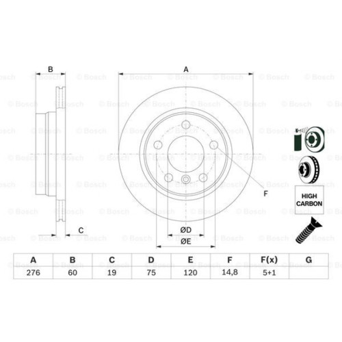 Гальмівний диск Bosch 0 986 478 642