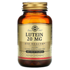 Антиоксидант Solgar Лютеїн, 20 мг, Lutein, 60 гелевих капсул (SOL-01675)