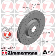 Гальмівний диск ZIMMERMANN 400.3670.52