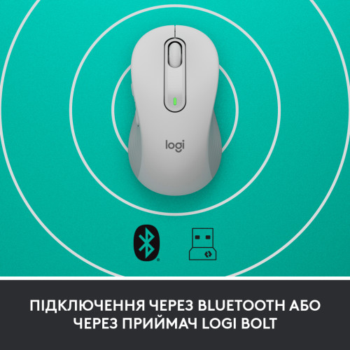 Мишка Logitech Signature M650 L Wireless Mouse for Business Off-White (910-006349)