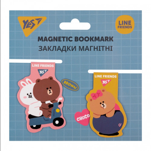 Закладки для книг Yes магнітні Line Friends, 2 шт (707825)