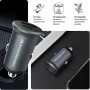 Зарядний пристрій Armorstandart Car USB Type-C PD20W + USB QC 3.0 Grey (ARM65439)