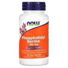 Вітамінно-мінеральний комплекс Now Foods Фосфатидилсерін, 100 мг, Phosphatidyl Serine, 60 вегетаріанських кав (NOW-02380)