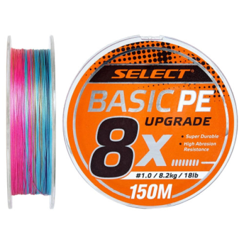 Шнур Select Basic PE 8x 150m Multi Color 1.0/0.14mm 18lb/8.2kg (1870.31.44)