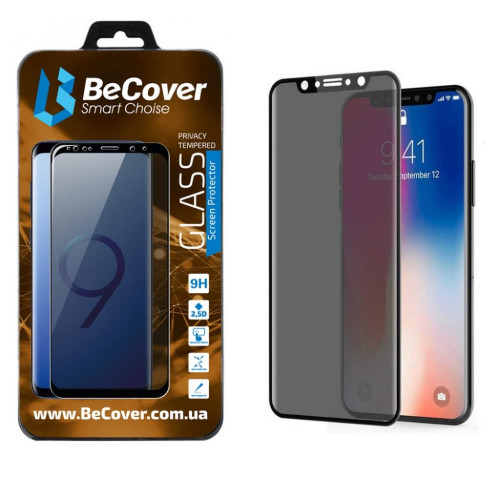 Скло захисне BeCover Anti-spying Samsung Galaxy M10 SM-M105 Black (703918)