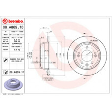 Гальмівний диск Brembo 08.A869.10