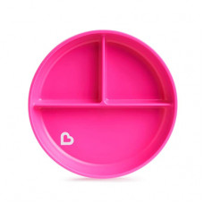 Набір дитячого посуду Munchkin тарілка секційна на присосці рожева (27160.02)