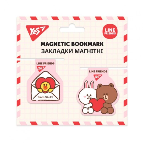 Закладки для книг Yes магнітні Line Friends, 2 шт (707826)