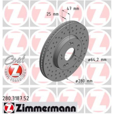 Гальмівний диск ZIMMERMANN 280.3187.52