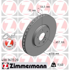 Гальмівний диск ZIMMERMANN 400.3673.20