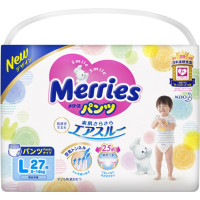 Підгузок Merries трусики для дітей розмір L 9-14 кг 27 шт (584753)