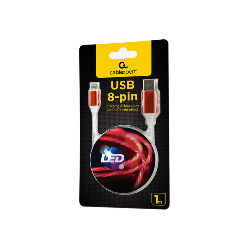 Дата кабель USB 2.0 AM to Lightning 1.0m 2A Cablexpert (CC-USB-8PLED-1M)