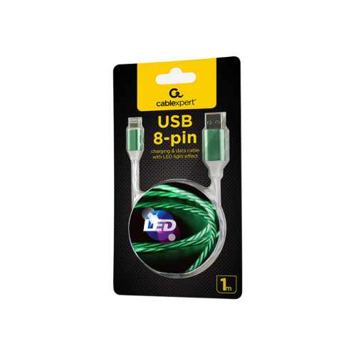 Дата кабель USB 2.0 AM to Lightning 1.0m 2A Cablexpert (CC-USB-8PLED-1M)