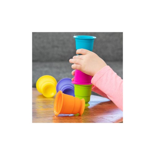 Розвиваюча іграшка Fat Brain Toys тактильна М'які чашки Suction Kupz 6 шт (F183ML)