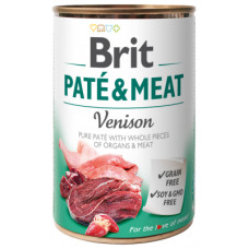 Консерви для собак Brit Pate and Meat зі смаком оленини та курки 400 г (8595602530328)