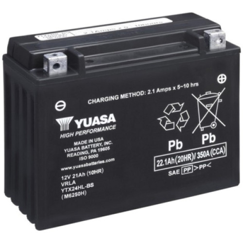 Акумулятор автомобільний Yuasa 12V 22,1Ah High Performance MF VRLA Battery (YTX24HL-BS)