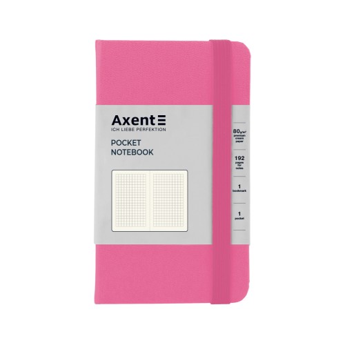 Книга записна Axent Partner, 95x140 мм, 96 аркушів, клітинка, рожева (8301-10-A)