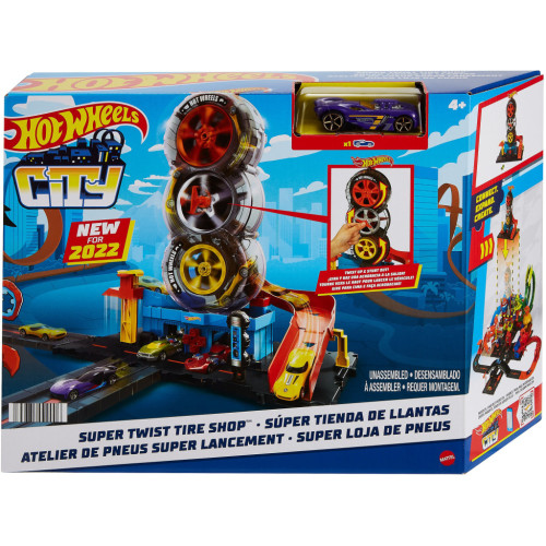 Автотрек Hot Wheels Пригоди та трюки в шиномонтажній (HDP02)