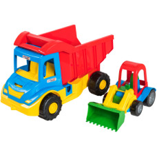 Спецтехніка Tigres "Multi truck" вантажівка з трактором жовтий (39219)