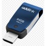 USB флеш накопичувач AddLink 64GB T55 Blue USB 3.1/Micro USB (ad64GBT55B3)