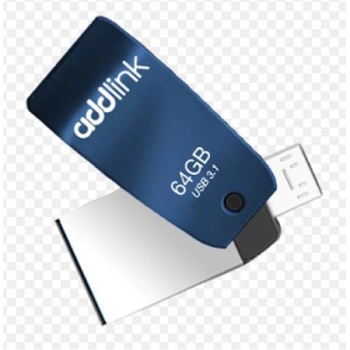 USB флеш накопичувач AddLink 64GB T55 Blue USB 3.1/Micro USB (ad64GBT55B3)