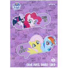 Кольоровий папір Kite двосторонній А4 Little Pony 15 аркушів/ 15 кольорів (LP21-250)