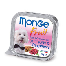Консерви для собак Monge DOG FRUIT курка з малиною 100 г (8009470013215)