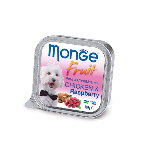 Консерви для собак Monge DOG FRUIT курка з малиною 100 г (8009470013215)