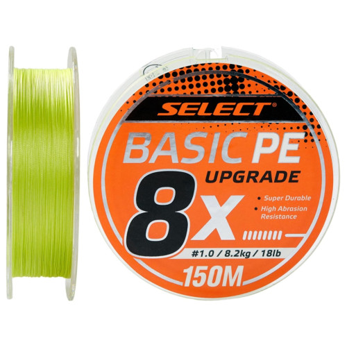 Шнур Select Basic PE 8x 150m Light Green 1.0/0.14mm 18lb/8.2kg (1870.31.39)